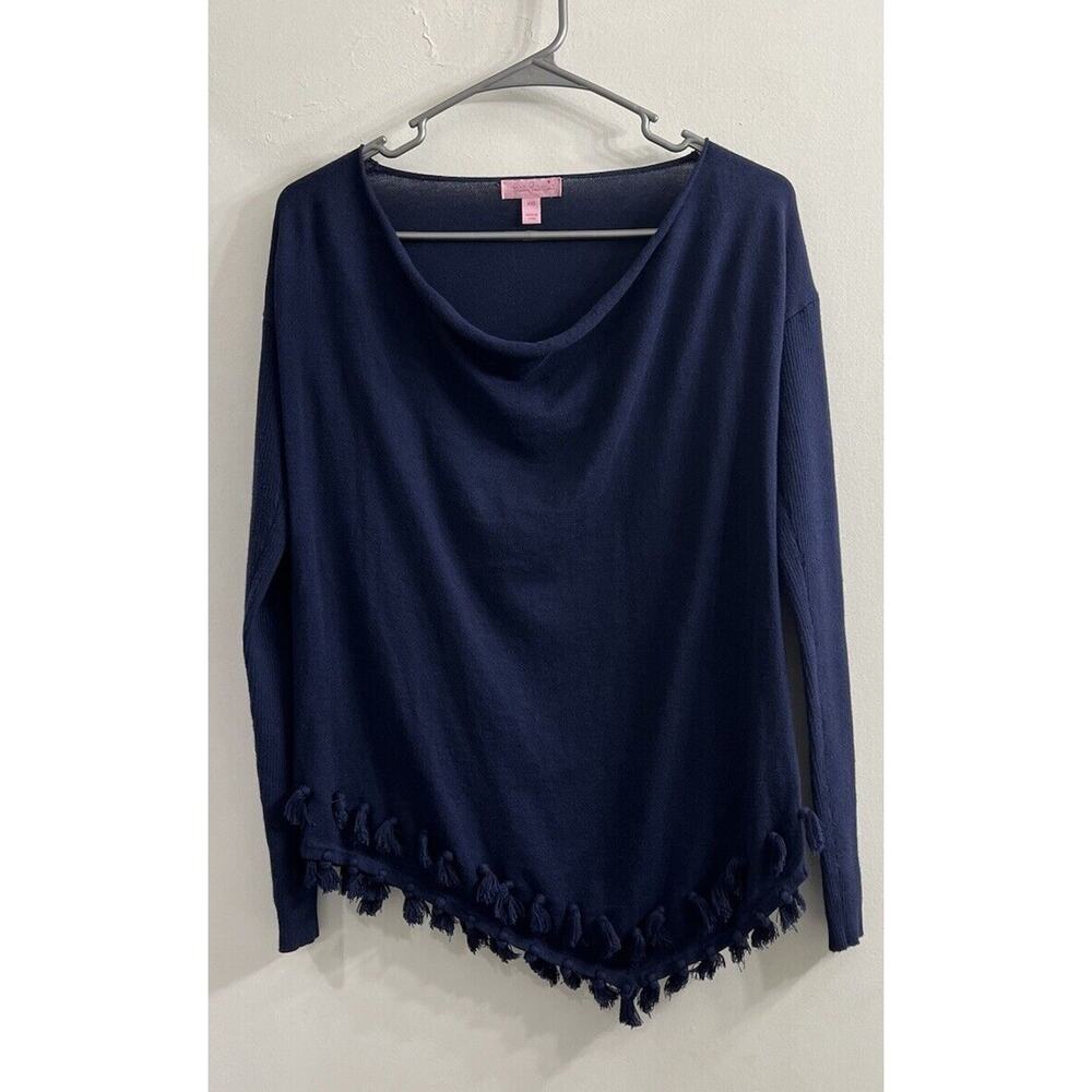 Lilly Pulitzer Ferrera Sweater Women's XXS Blue‎ Cotton Blend Beach Boho …